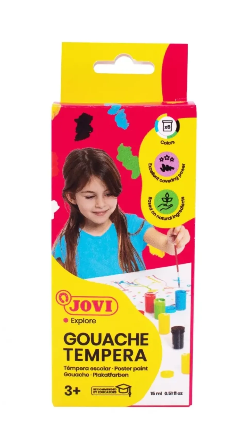 Estuche 6 gouache con pincel Jovi 15ml