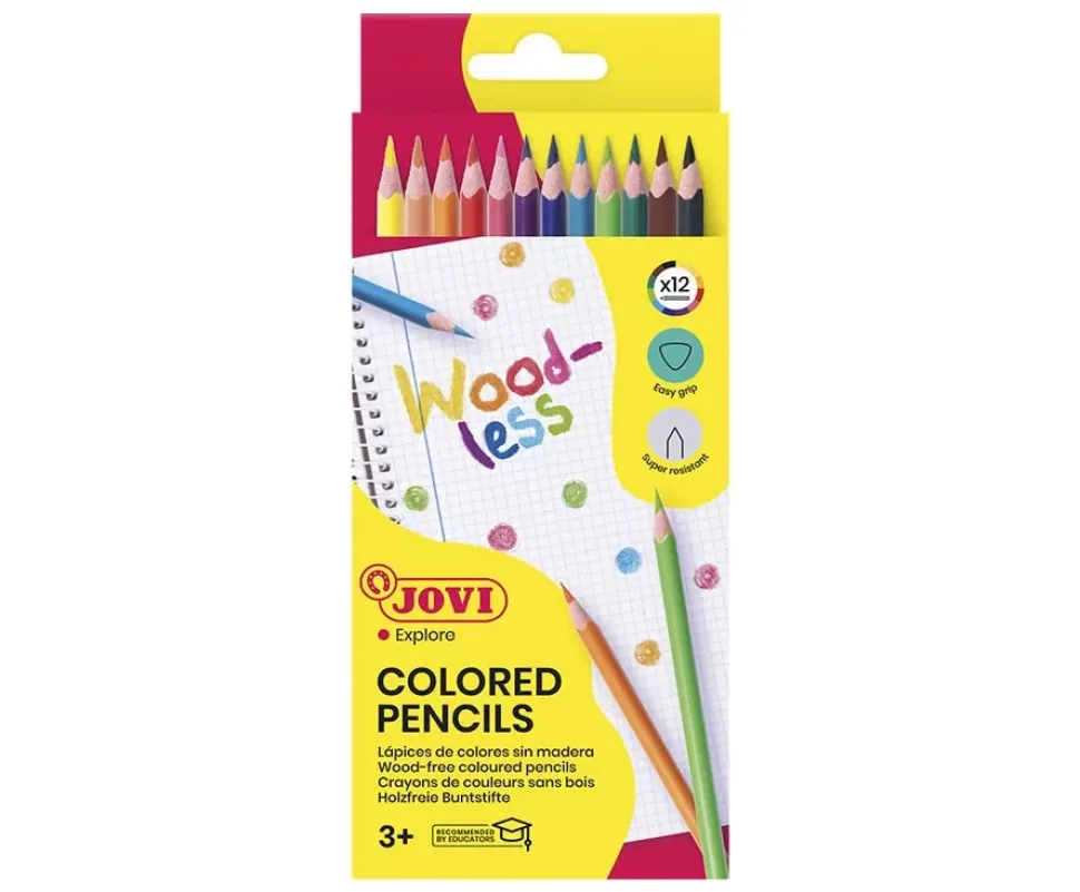 Estuche 12 lápices de colores sin madera Jovi