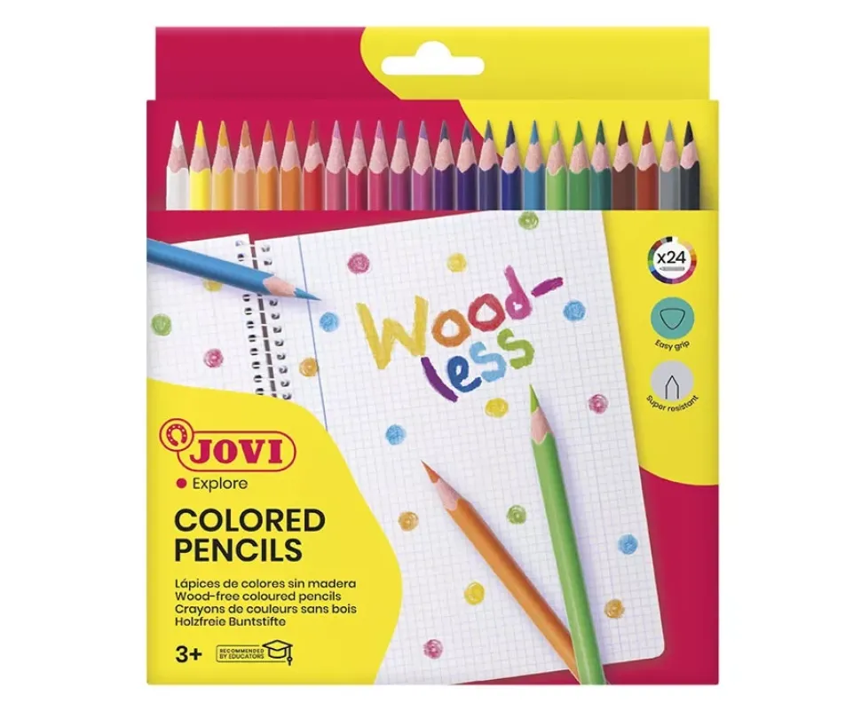 Estuche 24 lápices de colores sin madera Jovi