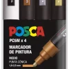 Estuche 4 Rotuladores PC5M Medio Punta Cónica Colores Galaxia Uni Posca