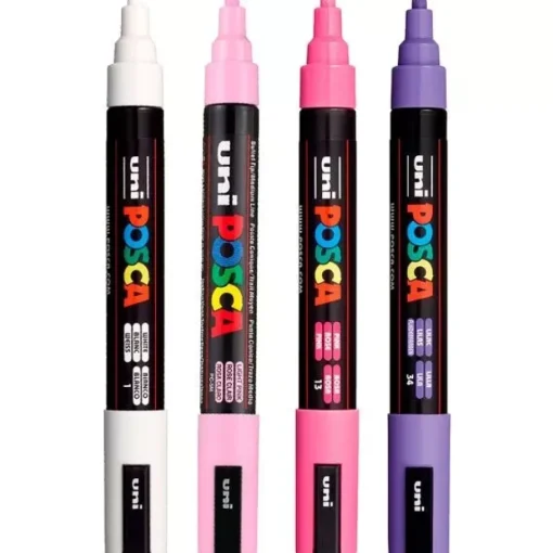 Estuche 4 Rotuladores PC5M Medio Punta Cónica Colores Dulces Uni Posca