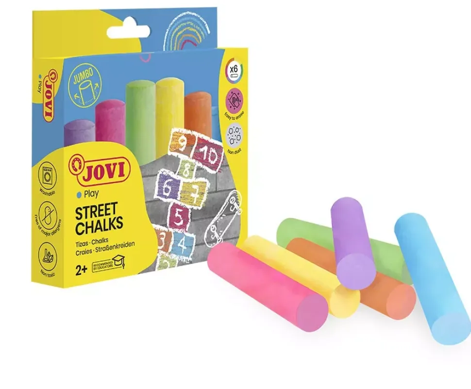 Estuche 6 tizas jumbo colores surtidos Jovi