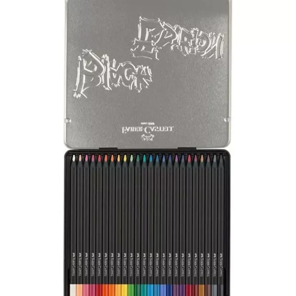 Estuche de Metal 24 Lápices de colores Black Edition Faber-Castell