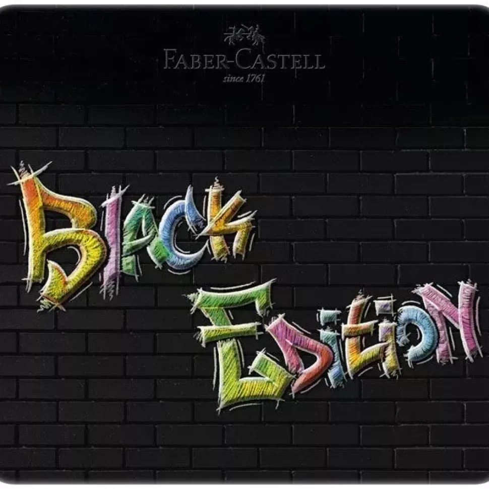 Estuche de Metal 24 Lápices de colores Black Edition Faber-Castell