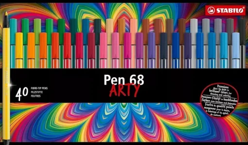 Estuche de Metal Arty 40 Rotuladores STABILO Pen 68