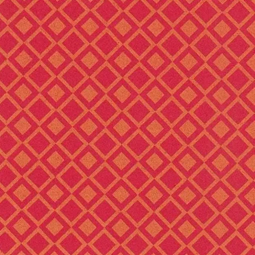 Foamy Goma EVA estampado Cuadros Naranjas sobre Rojo
