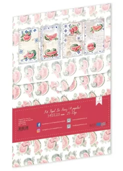 Kit 4 Papeles de Arroz Watermelon Fruits Market PapersForYou 54x33cm