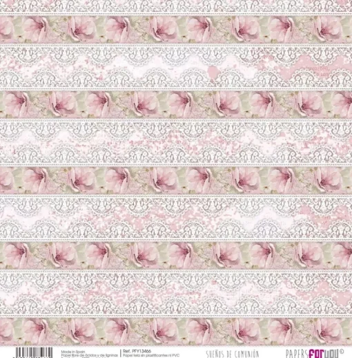 Kit 8 Papeles de Tela Niñas Sueños de Comunión PapersForYou 30x30cm