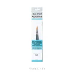 Kit 3 Pinceles Redondos Para Acuarela Foundation Winsor & Newton
