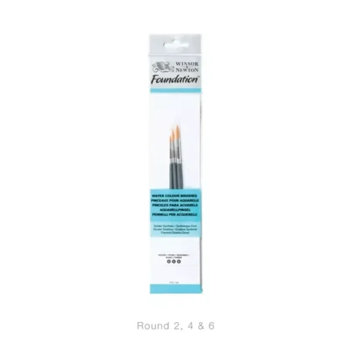 Kit 3 Pinceles Redondos Para Acuarela Foundation Winsor & Newton