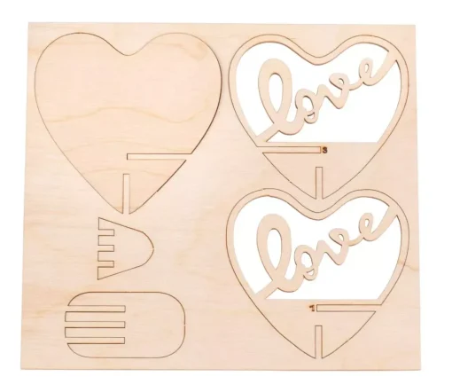 Kit 3D de Madera Corazón Decorativo Rayher