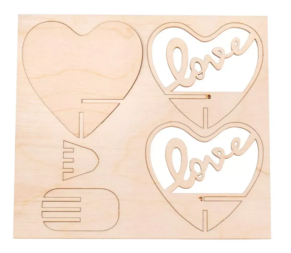 Kit 3D de Madera Corazón Decorativo Rayher