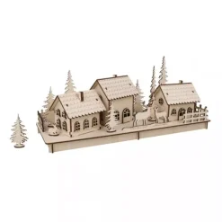 Kit 3D de madera Pueblo Invernal Rayher