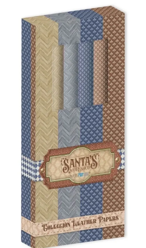 Kit Papeles Leather Santa's Workshop PapersForYou 32,5x30cm