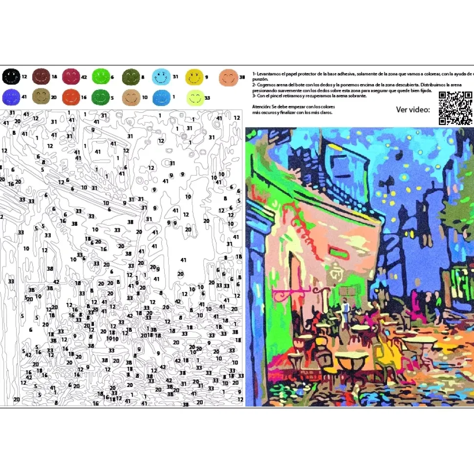 Kit Pinta por números Terraza de café por la noche de Van Gogh Arenart