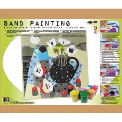Kit Pintar con Arenas de Colores Bodegón Naif Cerezas Arenart 38x38cm