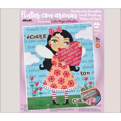 Kit Pintar con Arenas de Colores Ecoute Couer Arenart 38x46cm