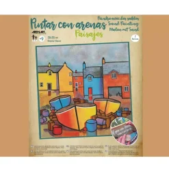 Kit Pintar con Arenas de Colores Barcos Marineros Arenart 38x38cm