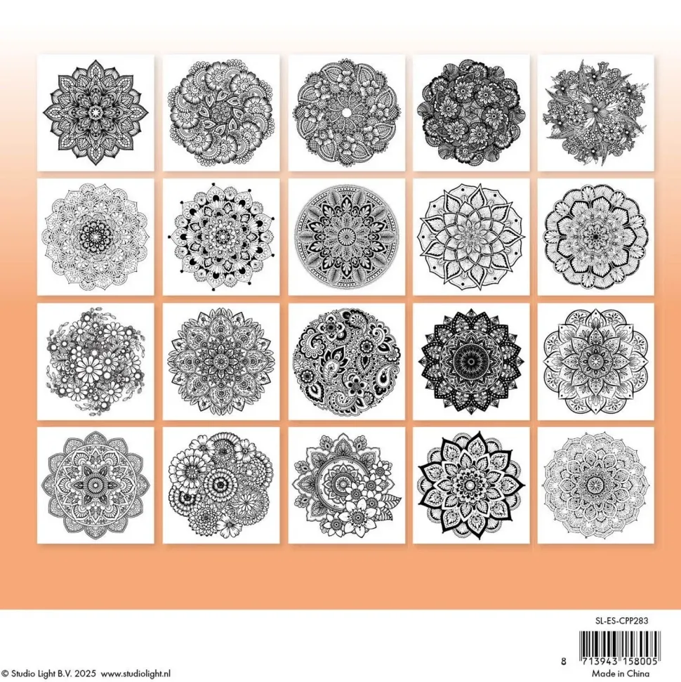 Libro para colorear Mandala Essentials Collection Studio Light 20x20cm