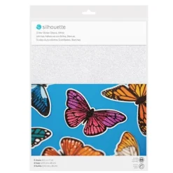 Láminas adhesivas con glitter Blanco Silhouette