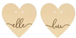 Madera Porta Alianzas Él y Ella Corazones On se Marie Artemio