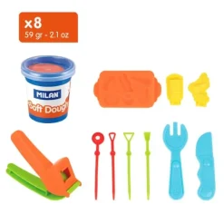 Maletín 8 botes pasta blanda Soft Dough Barbacoa Milan 59g