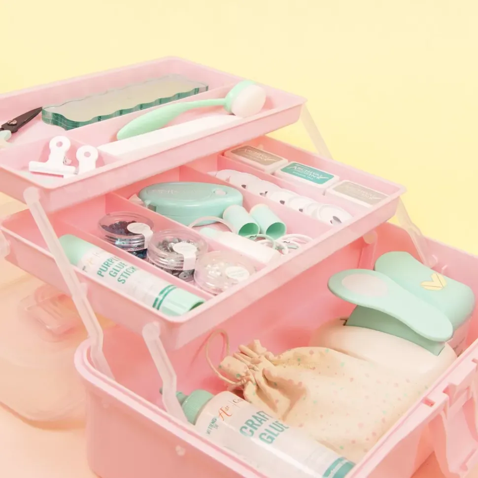 Maletín de Almacenamiento Rosa Craftelier