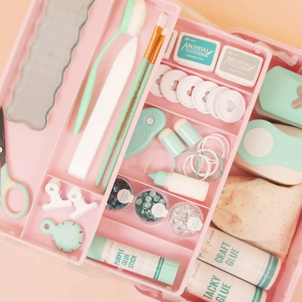 Maletín de Almacenamiento Rosa Craftelier