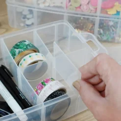 Maletín de almacenamiento con separadores y tres pisos