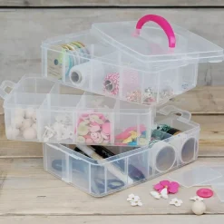 Maletín de almacenamiento con separadores y tres pisos