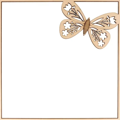 Marco con Diseño Relieve de Madera Conejo Mariposa Artemio