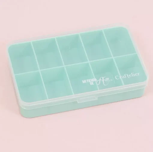 Mini Caja con 10 Compartimentos Turquesa Craftelier