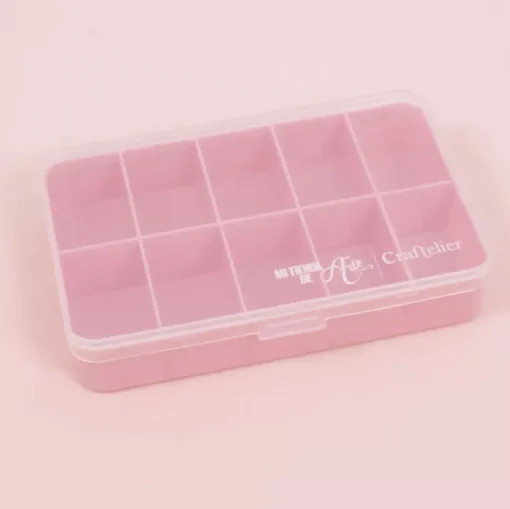 Mini Caja con 10 Compartimentos Rosa Craftelier