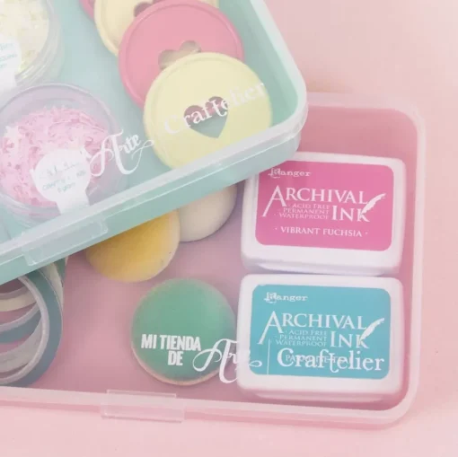 Mini Caja con 10 Compartimentos Rosa Craftelier
