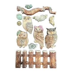Molde de silicona Búhos The Owl's House Stamperia 15x21cm