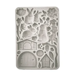 Molde de silicona Conejo y Flores Best Sellers Stamperia A5
