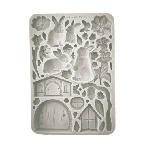 Molde de silicona Conejo y Flores Best Sellers Stamperia A5