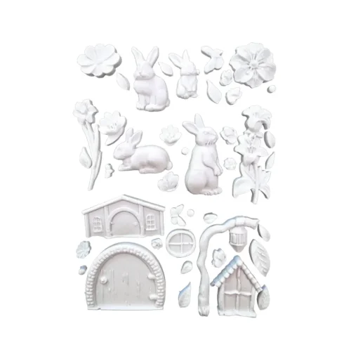 Molde de silicona Conejo y Flores Best Sellers Stamperia A5