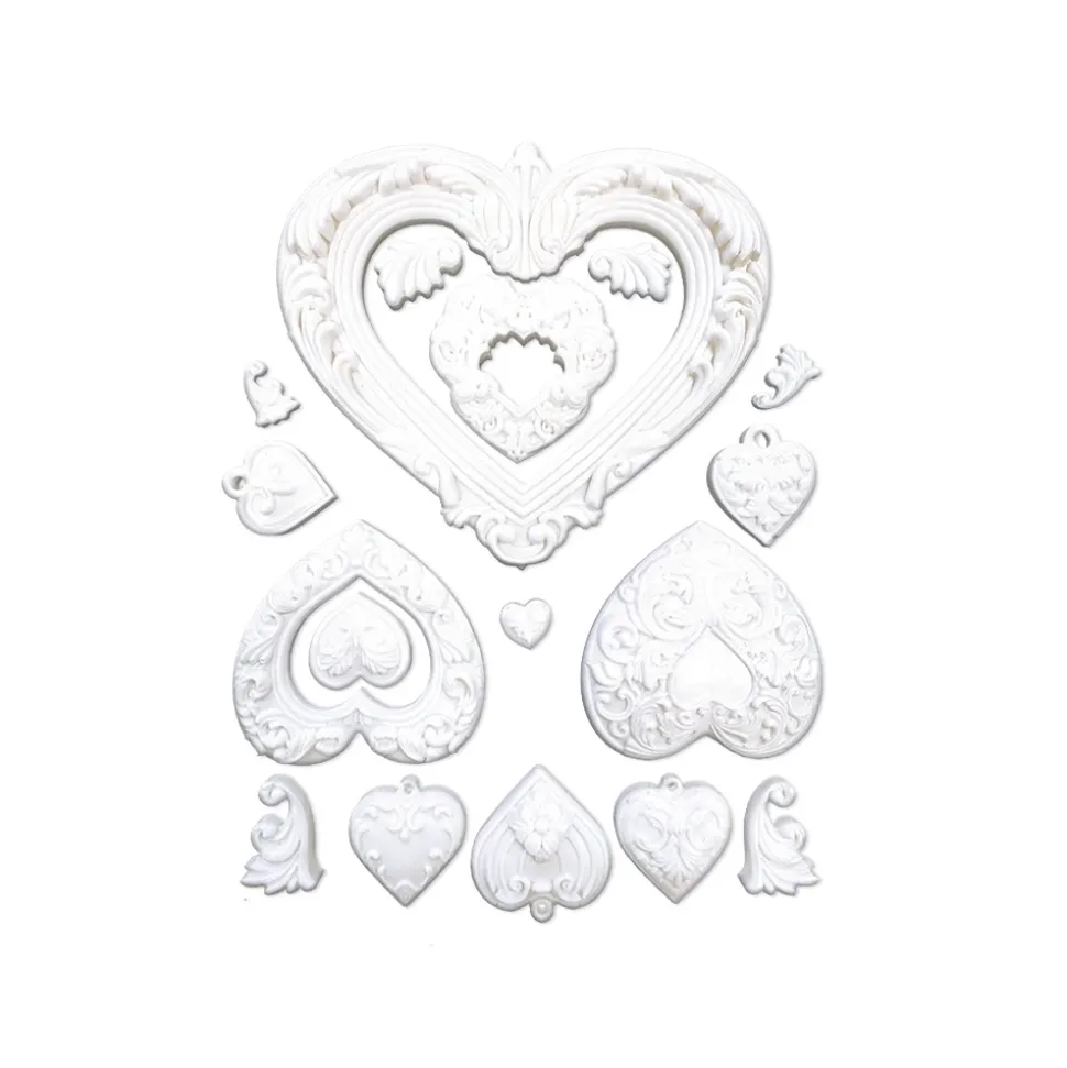 Molde de silicona Corazones Best Sellers Stamperia A5