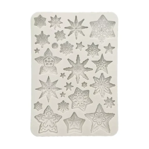 Molde de silicona Estrellas Romantic Gear Up For Christmas Stamperia A5