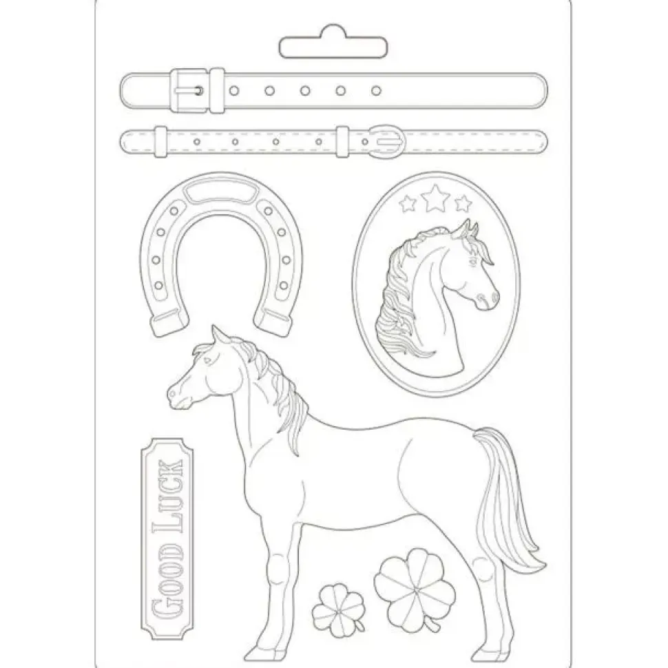 Molde Flexible Romantic Horses Stamperia 21x29cm