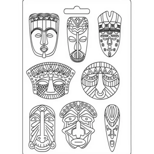 Molde Flexible Tribal Masks Savana Stamperia 21x29cm