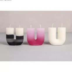 Molde para velas de silicona forma U acalanado Rayher