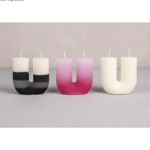 Molde para velas de silicona forma U acalanado Rayher