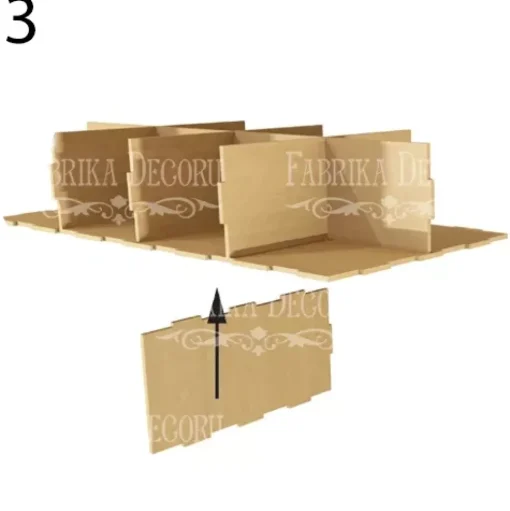 Organizador rectangular de escritorio con dos cajones en DM
