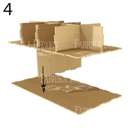 Organizador rectangular de escritorio con dos cajones en DM