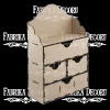 Organizador rectangular de escritorio con cuatro cajones en DM