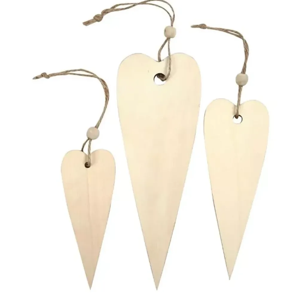 Ornamentos de Madera Corazón Alargado Creativ Company