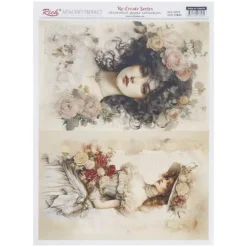Papel de Arroz Dama de las Flores Rich 29x42cm