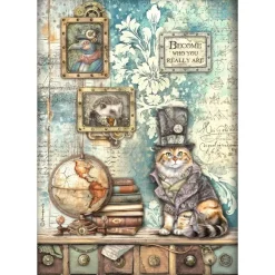 Papel de arroz Gato Alterego Stamperia 21x30cm